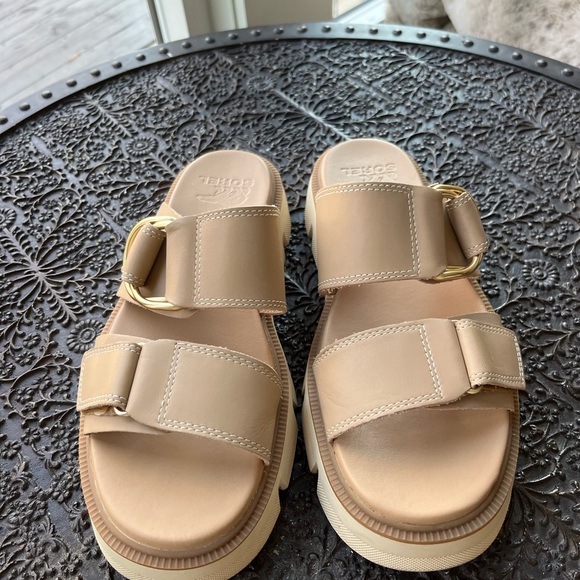 SOREL REIN CB SLIDE SANDALS IN HONEST BEIGE 7 - Picture 9 of 11